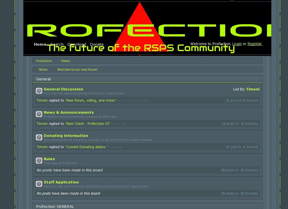 PROFECTION - The future of the RSPS Community