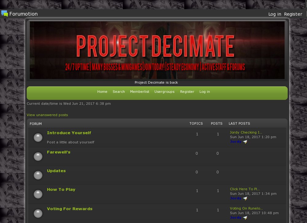 Project Decimate - minigames - dicing - duel arena