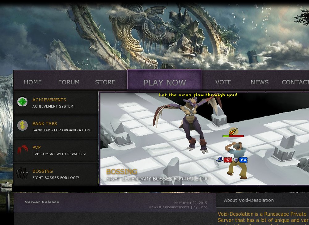 Void-Desolation | New Server | Grand Exchange | 14+ Bosses | Dungeoneering | Summoning | Bank Tabs | Join Today!