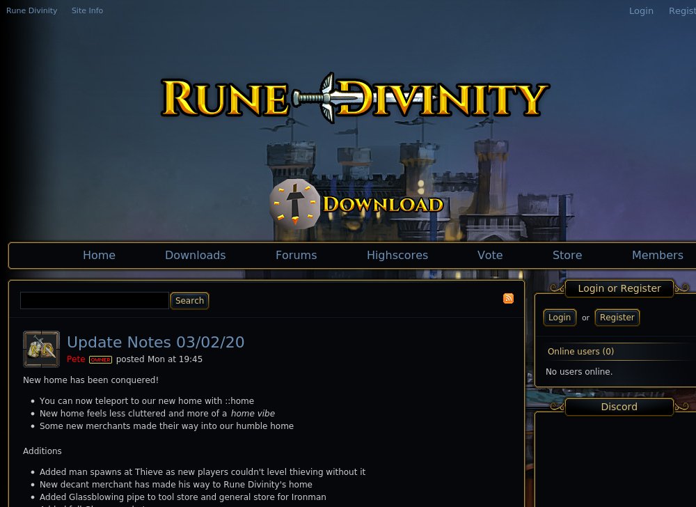 Rune Divinity RSPS List RuneScape Private Servers