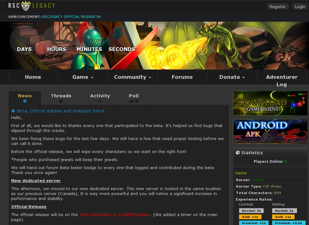 Runescape Legacy - Best Android RSC Server